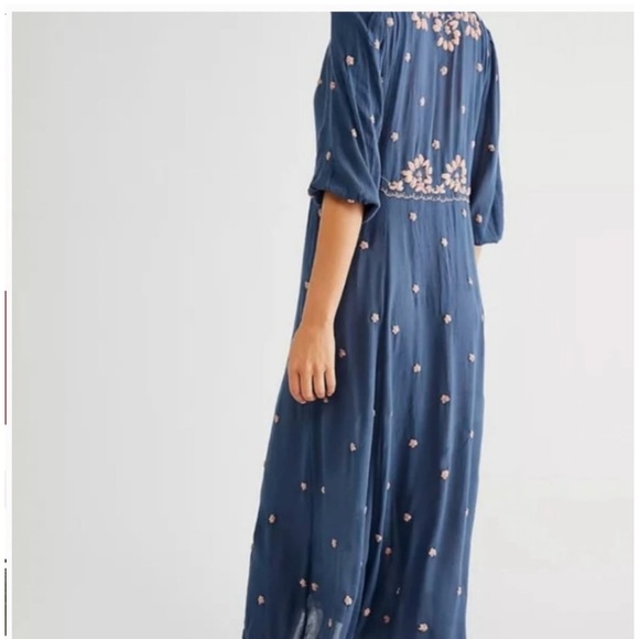 Free People Embroidered Fable Midi Dress Size XS - Picture 3 of 7